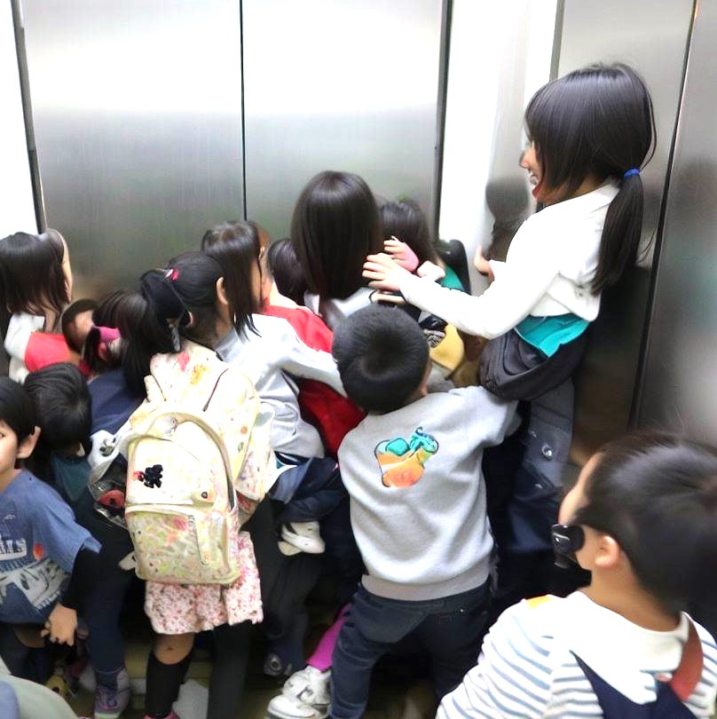 エレベーターで地震